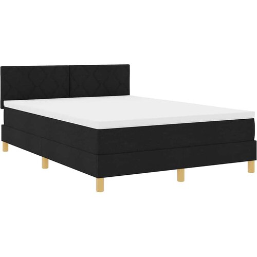  LED Box Spring Krevet s LED trakama Crna 140 x 200 cm tkanina Slike