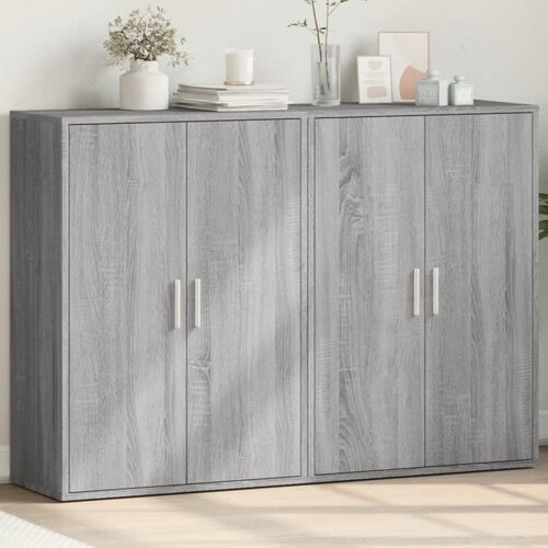  The Living Store Komoda 2 kosa siva sonoma 60x31x84 cm inženirski les - Komoda, (21498704) Slike