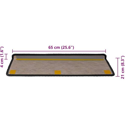 VidaXL Samoljepljivi otirači za stepenice 30 kom 65x21x4 cm antracit Slike