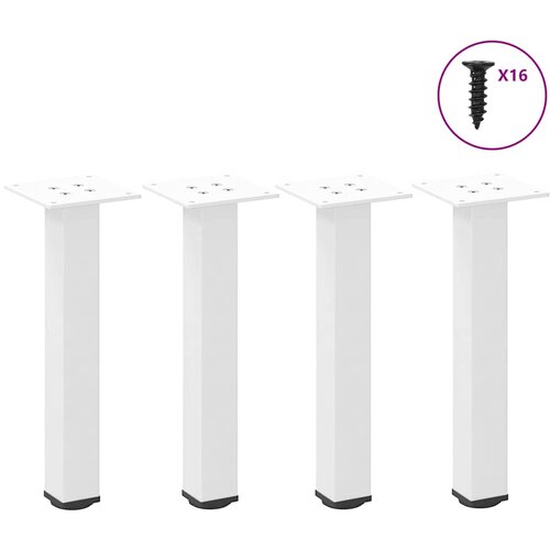 vidaXL Noge za klubsko mizico 4 kosi bele 30-32 cm jeklo Cene