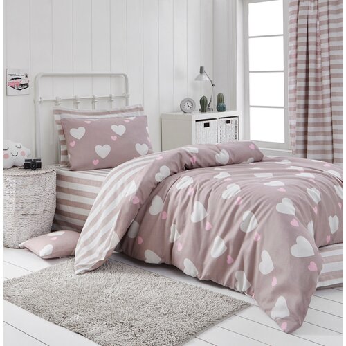 Hanah home komplet posteljine Herz, 160x220cm, Roze Slike