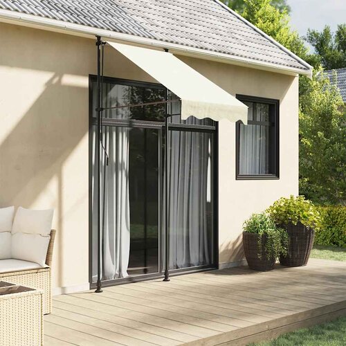 Tenda na uvlačenje krem 100 x 150 cm od tkanine i čelika Cijene