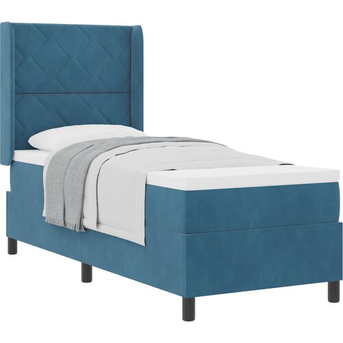 VidaXL Box Spring postelja z vzmetnico temno modra 80x200 cm žamet, (22050956) Slike