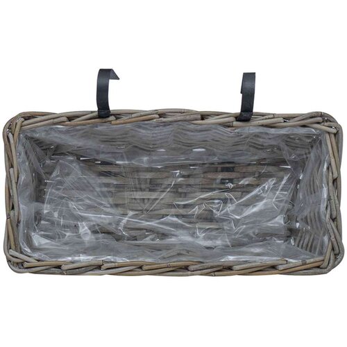  Viseća Ko&amp;scaron;ara za Saksije 2 pcs Siva 48 x 22 x 15 cm Lacak Ratan Slike