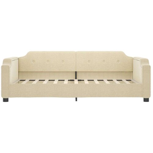 VidaXL Dnevni krevet na razvlačenje krem 90 x 200 cm od tkanine Slike