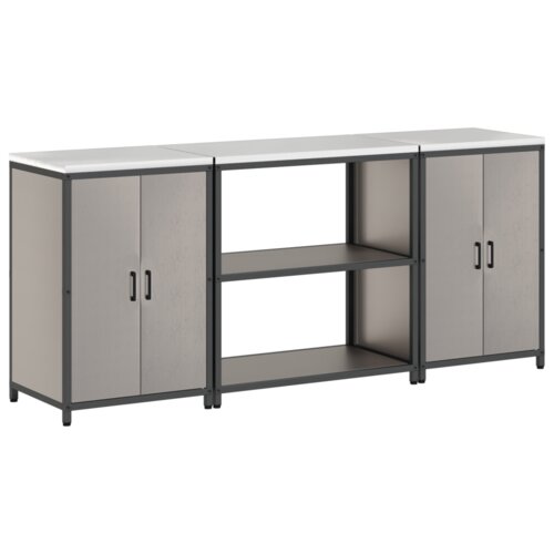 VidaXL kuhinjski set za pohranu s policom s pohranom s vratima 3 pcs rđa 210 x 50 x 92 cm Slike