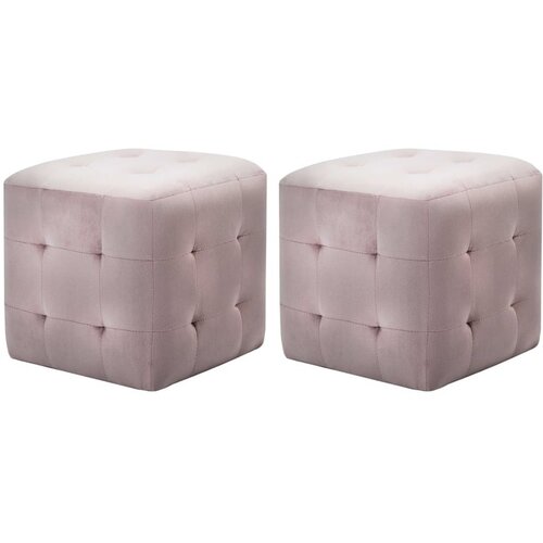  Noćni ormarići 2 kom rozi 30 x 30 x 30 cm od bar&scaron;unaste tkanine Cijene
