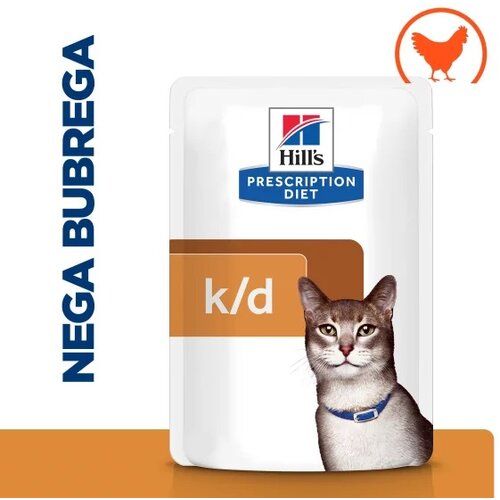 Hill’s prescription diet cat veterinarska dijeta k/d piletina 12x85g Slike