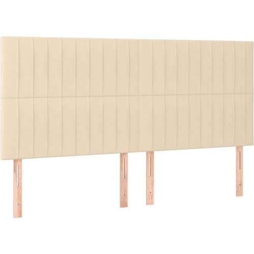  Krevet s oprugama i madracem krem 200 x 200 cm od tkanine Slike