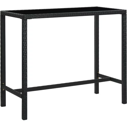 vidaXL Vrtni barski stol crni 130 x 60 x 110 cm od poliratana i stakla