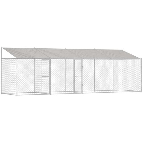  Kavez za psa s krovom Srebrna 800 x 200 x 256 cm Čelik i PE Cijene