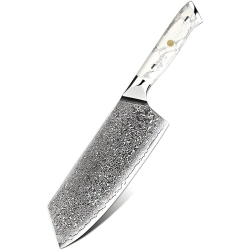  Damaskasti kuhinjski nož YU-37512 - Cleaver / Bijela KP37512 Cene