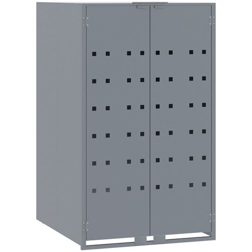  Spremi&amp;scaron;te za 3 kanta za otpad sivo 207x79x117 cm čelično Slike