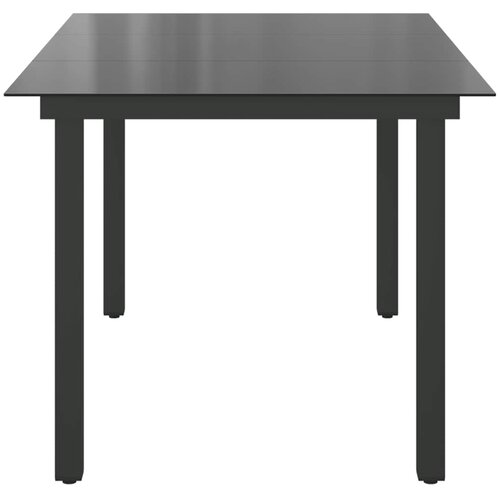  Vrtni stol crni 150 x 90 x 74 cm aluminijum i staklo Slike