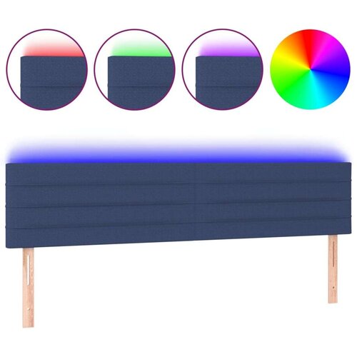  Uzglavlje plavo 200x5x78/88 cm od tkanine Slike