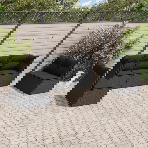 vidaXL 7-dijelni set vrtnih sofa od poliratana s jastucima crni Cijene