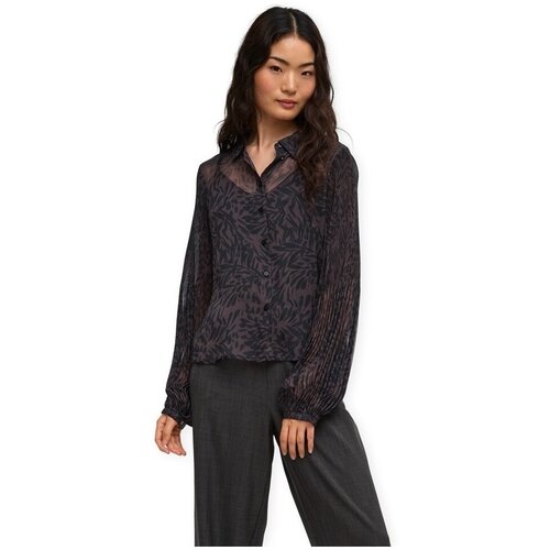 Only Topi &amp;amp; Bluze Star Peninna Shirt - Chocolate Plum/Shadow Lea Kostanjeva Slike