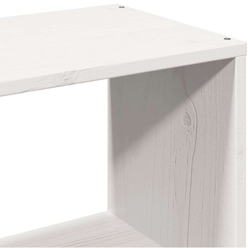 VidaXL Krevet s regalom z knjige bez madraca bijeli 180x200cm borovina Slike
