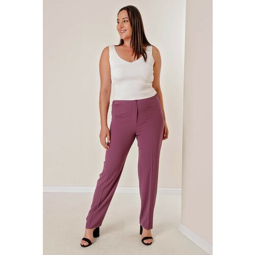 By Saygı Imported Crepe Plus Size Trousers with Elastic Sides. Slike