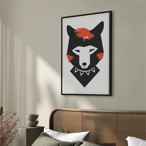  Slika - Polite Fox (1 Part) Vertical 80x120 U crnom drvenom okviru Slike