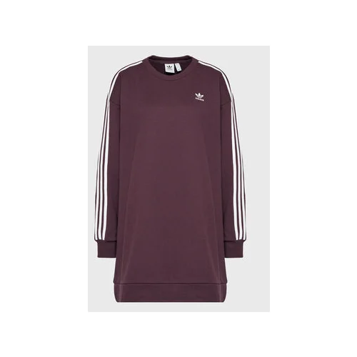 Adidas Pletena obleka adicolor HM4689 Bordo rdeča Relaxed Fit