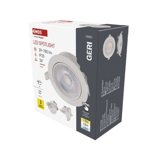  LED reflektor GERI bele barve, okrogel, 6,5W CCT Cene
