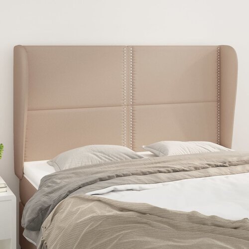  Uzglavlje s u&amp;scaron;ima boja cappuccina 147x23x118/128cm umjetna koža Slike