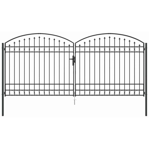 VidaXL Ograjna vrata ASSEN 401 x 224,5 cm Jeklo Siva Zaklenljivo, (5000301002) Slike