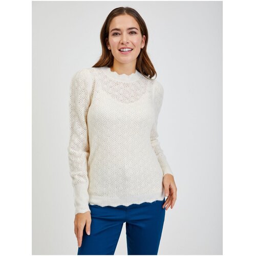 Orsay Cream women's perforated sweater - Women Cijene