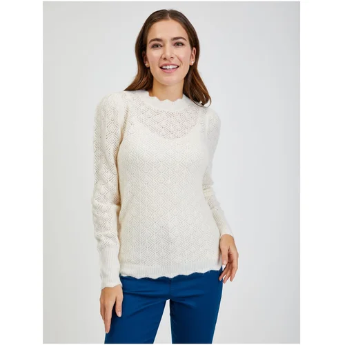 Orsay Cream women's perforated sweater - Women