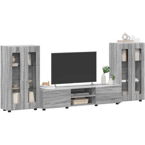  Set TV komoda FLORIN 3 pcs Siva Sonoma Konstruirano drvo Slike