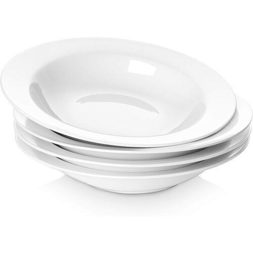 Y YHY Set 4 skled za juho, sklede za testenine, sklede za solato in bele krožnike, široke porcelanaste sklede s prostornino 591 ml, primerne za mikrovalovno pečico in pomivalni stroj, božičn, (21635333) Cene