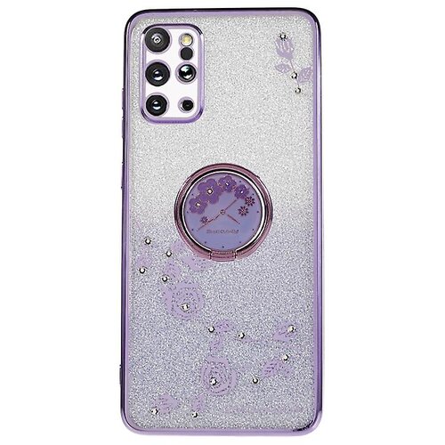 INORCO Za Samsung Galaxy S20 Plus 5G/4G TPU ovitek za telefon s cvetličnim vzorcem, bleščicami, gradientom in nosorogovim pokrovom s stojalom za telefon, (22034247) Cene