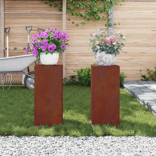  Stalak za biljke 2 pcs Rđa 24 x 24 x 55 cm Slike