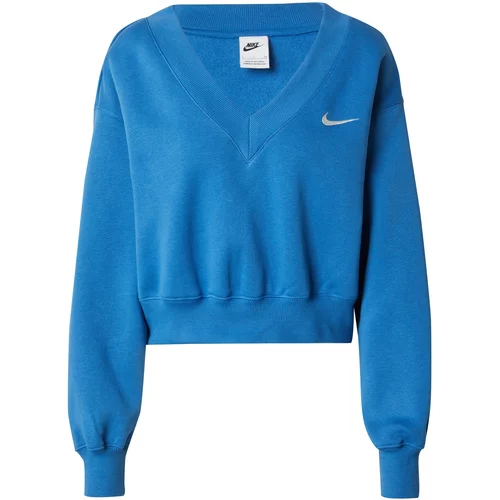 Nike Sportswear Majica 'Phoenix Fleece' kraljevo modra / bela