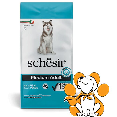Schesir dog Medium, Fish 12kg, Hrana Za Zdraviju Kožu i Sjajniju Dlaku Slike