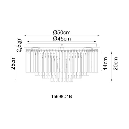 Globo 15698D1B - stropna svetiljka gorley 5xE27/60W/230V, prečnik 50 cm Slike