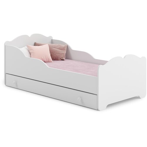 Kobi Furniture Anna - enojna postelja 160x80 bela, v kompletu s predalom, vzmetnica, (20630376) Cene