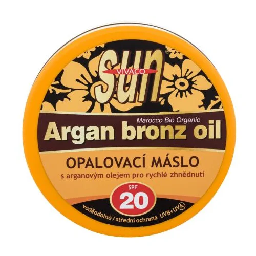 Vivaco Sun Argan Bronz Oil Suntan Butter SPF20 vodootporan maslac za zaštitu od sunca s arganovim uljem za brže tamnjenje 200 ml