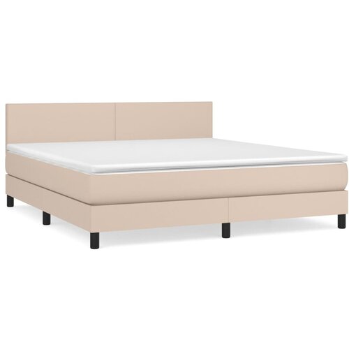 Maison Chic Box spring postelja - Vzmetna postelja z vzmetnico kapučino 180x200cm umetno usnje SL21208, (21880956) Cene