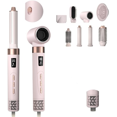 INF 8-v-1 visokohitrostna krtača na vroč zrak EU 220V &mdash; 1500 W ionski, brezkrtačni motor, oblikovalnik las z nadzorom temperature Pink, (5000266490) Cene