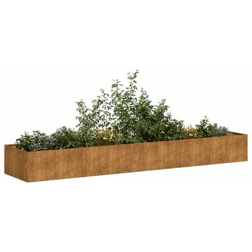 vidaXL Planter Rusty 360x80x40 cm Vremensko odporno jeklo