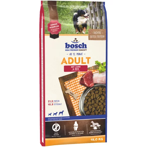 Bosch Varčno pakiranje: 2 x 15 kg v mešanem pakiranju - Sensitive jagnjetina & riž / Adult Menue