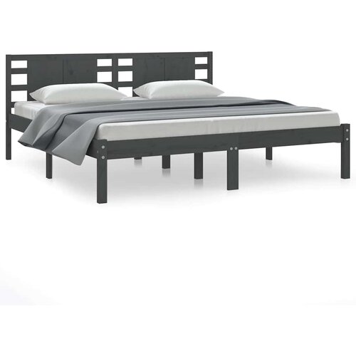  Okvir za krevet od masivne borovine sivi 200 x 200 cm Slike