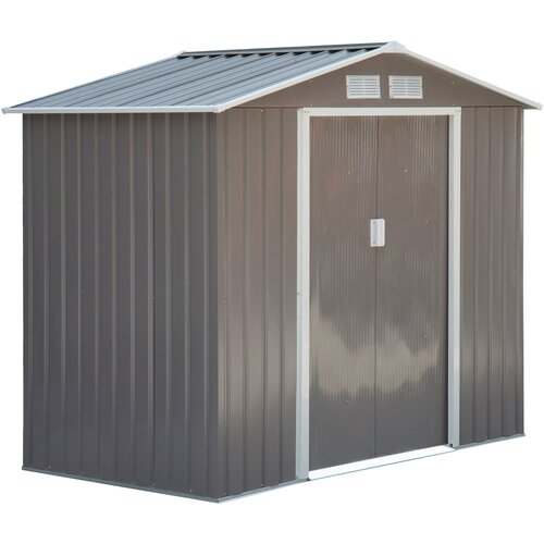 Outsunny jeklena vrtna lopa, jeklena vrtna lopa z drsnimi vrati, 213x130x185cm, siva, (20753031) Slike