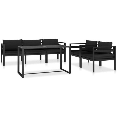  6-dijelna vrtna garnitura s jastucima aluminijska antracit Cijene