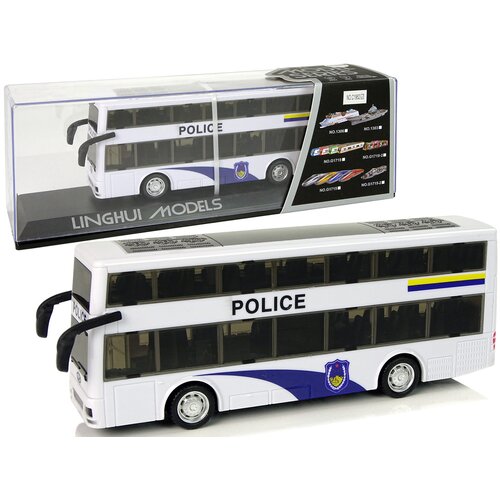  Dvokatni policijski autobus na povlačenje sa zvukom - bijeli Cene