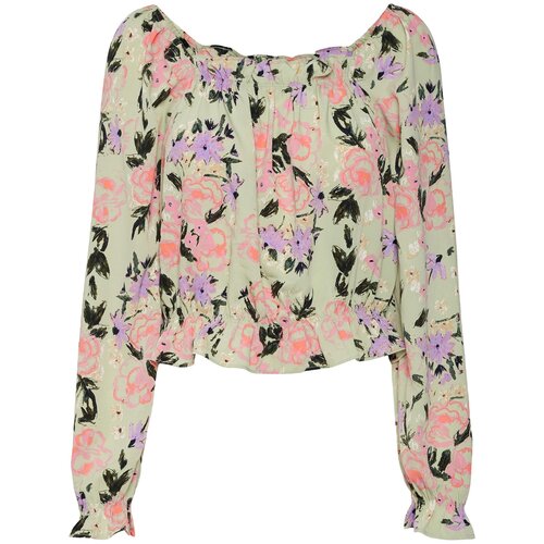 Vero Moda Bluza &amp;#039;SERENITY OLIVIA&amp;#039; zelena / pastelno zelena / lila / roza Slike