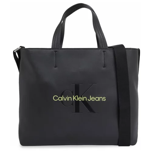 Calvin Klein Jeans Ročna torba Sculpted Mini Slim Tote26 Mono K60K611547 Črna