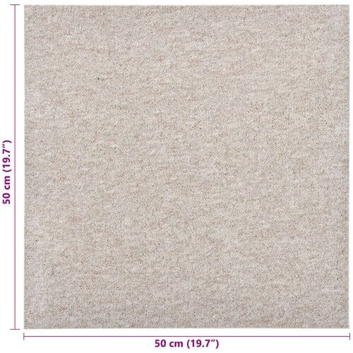  Tepih 20 pcs Svijetla bež 50 x 50 cm 100% Polipropilen - Svijetla bež Slike